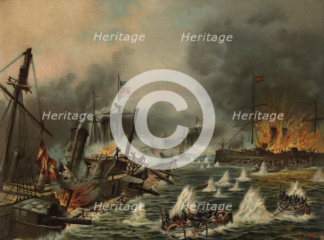Naval Battle of Cavite (Manila), 1898, navy from Spain and from the United States of America.