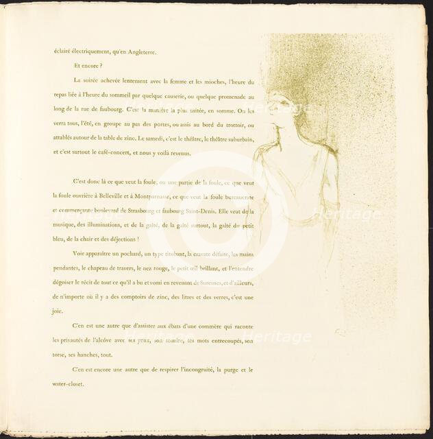 Yvette Guilbert, 1894. Creator: Henri de Toulouse-Lautrec.