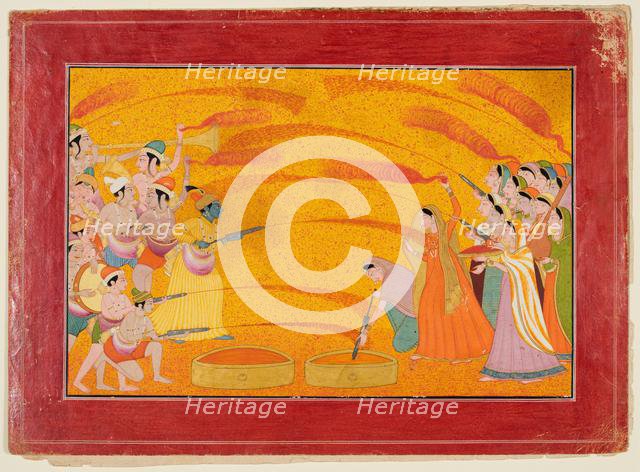 Krishna Celebrates Holi, c. 1770. Creator: Unknown.