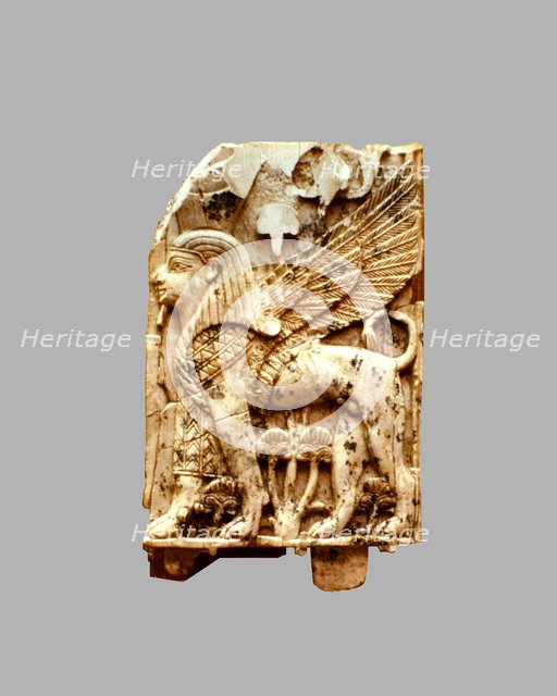 Ivory plaque with the representation of a sphinx.