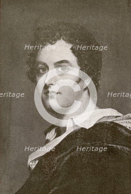 Lord Byron, English Romantic poet, c1820s. Artist: Unknown