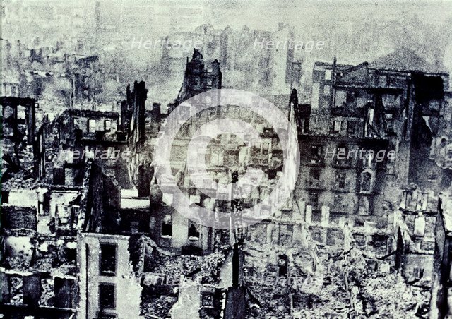 Spanish Civil War (1936 - 1939), view of the population of Guernica after the bombing of the Cond…