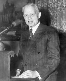 Sherman Adams (1899-1986), American politician delivering a speech. Artist: Unknown