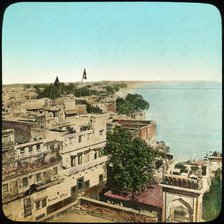 River Ganges from the Aurangzeb Mosque, Benares, India, late 19th or early 20th century. Artist: Unknown