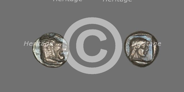 Drachm (Coin) Depicting Lion, 500-480 BCE. Creator: Unknown.