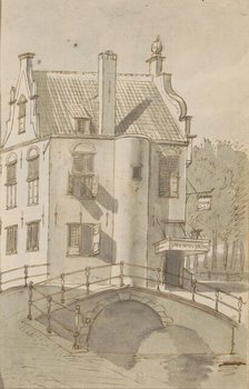 Cityscape with a bridge over a canal, c.1783-c.1797. Creator: Johannes Huibert Prins.