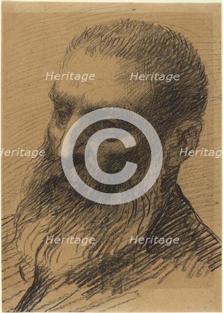Head of a Man Facing Left. Creator: Alphonse Legros.