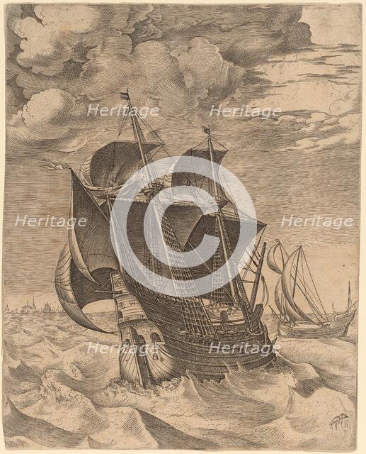 A Dutch Hulk and a Boeier, 1565. Creator: Frans Huys.