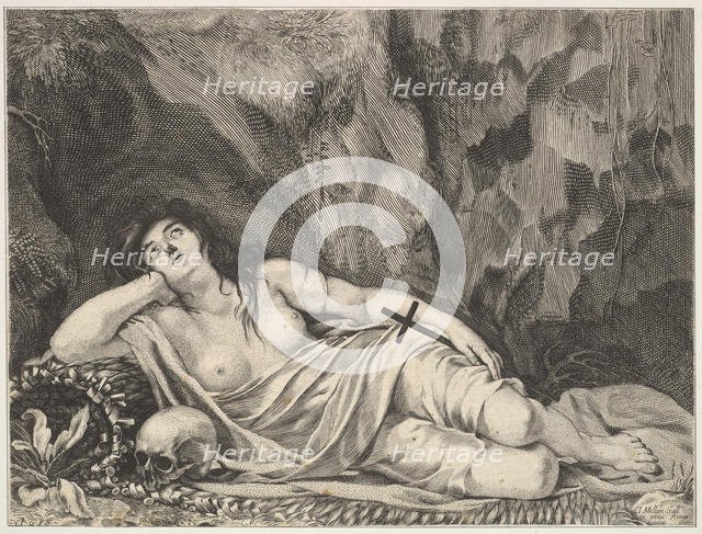 St. Mary Magdalen Reclining in a Grotto. Creator: Claude Goyrand.