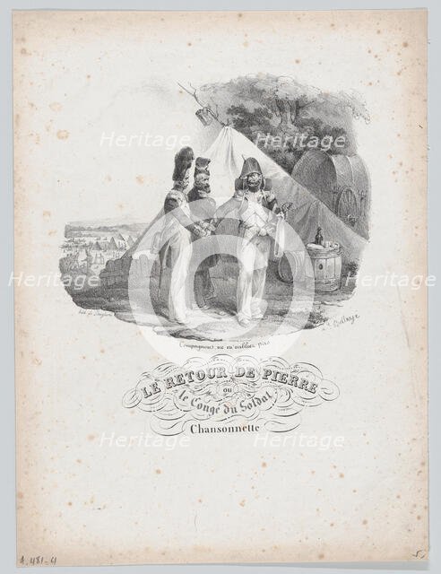Pierre's Return or The Soldier's Vacation, possibly 1829. Creator: Hippolyte Bellangé.