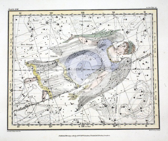 The Constellations (Plate XVIII) Virgo, 1822.