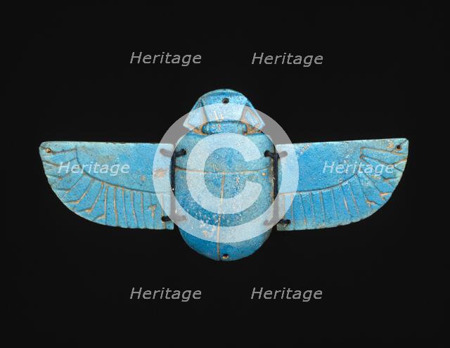 Winged Scarab Amulet, Egypt, Late Period (664-332 BCE). Creator: Unknown.