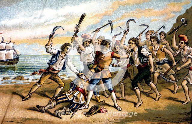 Death of Count of Santa Coloma, delegate of the central power at hands of the reapers mutineers i…