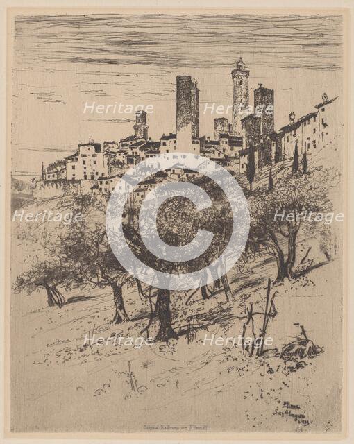 San Gimignano, 1883. Creator: Joseph Pennell.