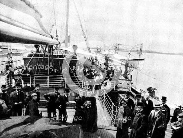 The Opening of the Baltic Canal: departure of Mr. Gladstone...on board the "Tantallon Castle", 1895. Creator: London Stereoscopic & Photographic Co.