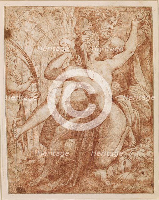 Vertumnus and Pomona, c. 1527. Creator: Perino del Vaga (1501-1547).