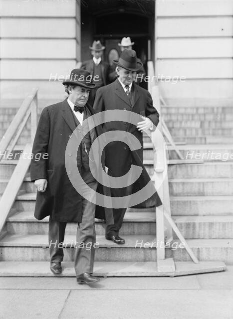 William Jennings Bryan, Rep. from Nebraska, with Cone Johnson, Solicitor, State Department, 1914. Creator: Harris & Ewing.
