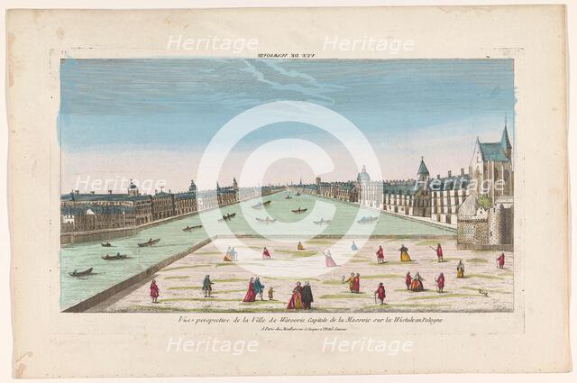 View of the city of Warsaw on the Wisla River, 1759-c.1796. Creators: Louis-Joseph Mondhare, Anon.