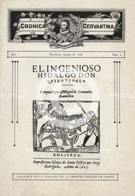 Cover of number 2 corresponding to August 1930 of the literary and bibliographical magazine 'Crón…