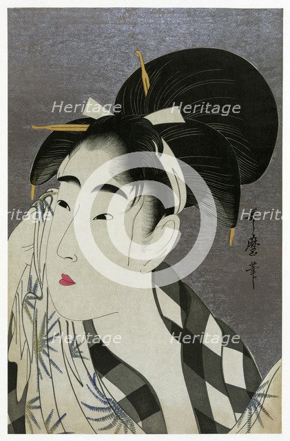 'Woman Wiping Sweat', 1798.  Artist: Kitagawa Utamaro
