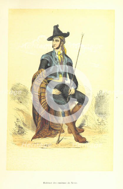 Resident of the area around Jerez, 1848. Creators: Adolphe François Pannemaker, Estaquier.