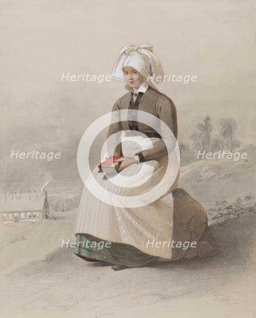 Woman in costume, seated full length, 1810-1857. Creator: Otto Wallgren.