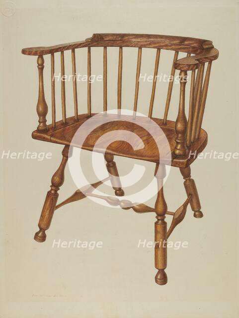 Low-back Stretcher Chair, c. 1942. Creator: Edward L Loper.