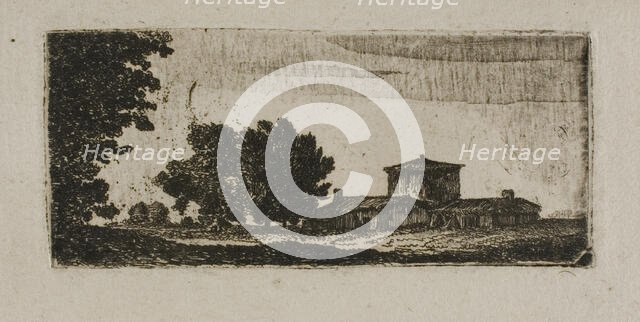 Trees and Buildings with Low Tower, n.d. Creator: John Clerk.