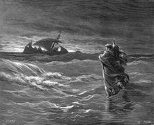 Jesus walking on the water, 1866. Artist: Unknown