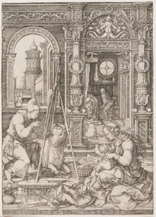 Saint Luke Painting the Virgin and Child, 1526. Creator: Dirck Vellert.
