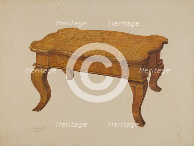 Footstool, 1939. Creator: Albert Geuppert.