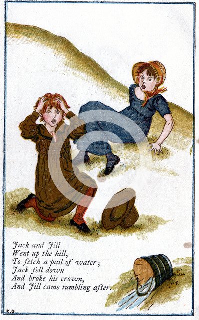 Illustration for 'Jack and Jill went up the hill', Kate Greenaway (1846-1901). Artist: Catherine Greenaway