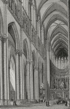 Interior view of the temple, Amiens Cathedral, France, 1877.  Creator: Jules Jean Marie Joseph Huyot.