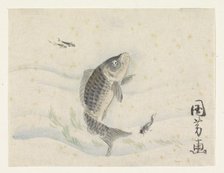 Carp and three smaller fish, 1808-1861. Creator: Utagawa Kuniyoshi.