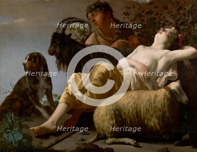 Shepherd and Sleeping Shepherdess, about 1650-1660. Creator: Reyer Jacobsz van Blommendael.