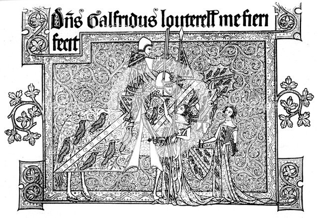 Sir Geoffrey Luttrell, his wife, and daughter-in-law, 1340, (1892). Artist: Unknown