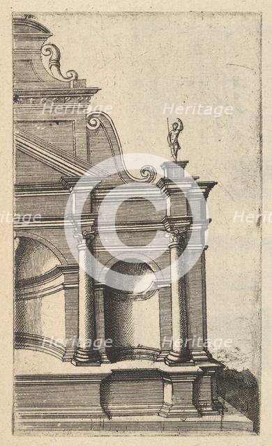 Partial View of a Monument [Mercurii Templum] from the series 'Ruinarum variarum fabricaru..., 1554. Creator: Lambert Suavius.