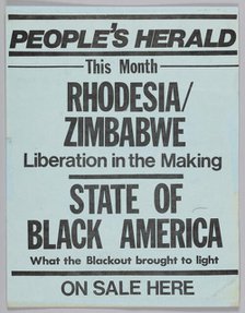 Flyer advertising the September 1977 issue of The People's Herald, 1977. Creator: Unknown.