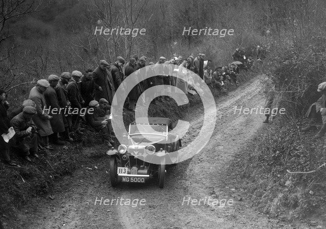 MG Special of HG Symmons competing in the MCC Lands End Trial, 1935. Artist: Bill Brunell.