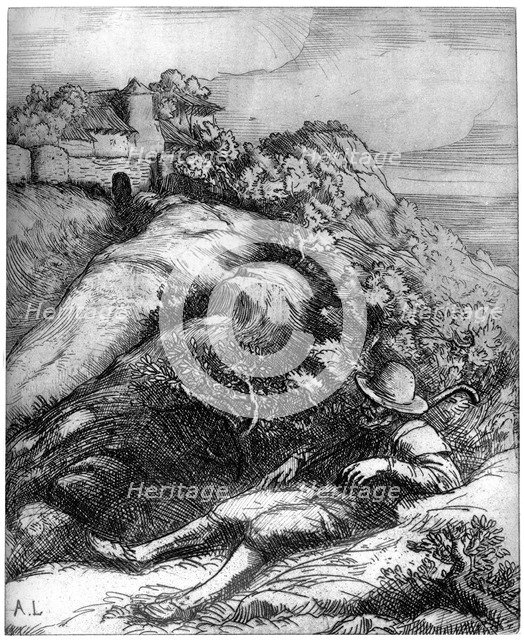 'Shepherd Resting', c1860-1910 (1924)Artist: Alphonse Legros