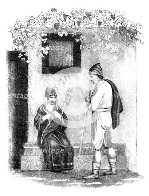 'Dress of the Country People in Madeira'.Artist: E Mitchell