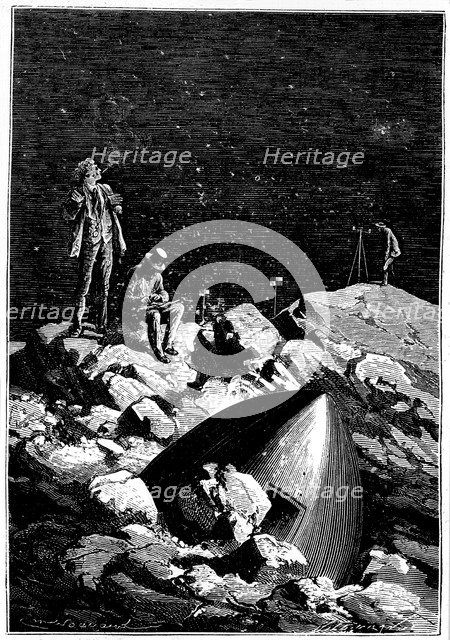 Illustration from De la Terre a la Lune by Jules Verne, 1865. Artist: Unknown