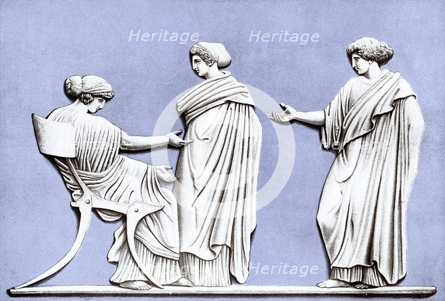 'Penelope and Maidens', Wedgwood plaque, 18th century, (c1920). Artist: Unknown