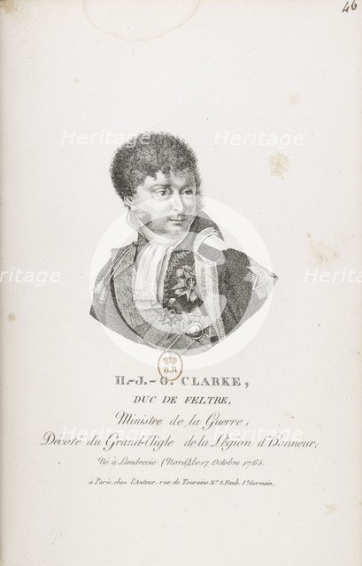 Henri-Jacques-Guillaume Clarke, comte d'Hunebourg, duc de Feltre (1765-1818), 1810.