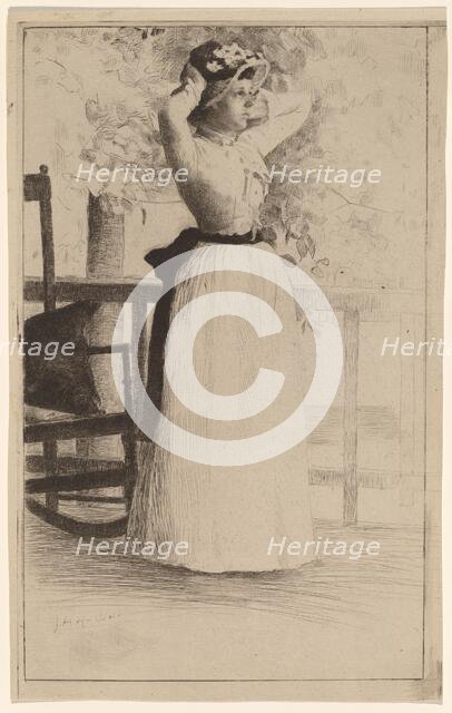 Portrait of Miss Hoe, 1889. Creator: Julian Alden Weir.