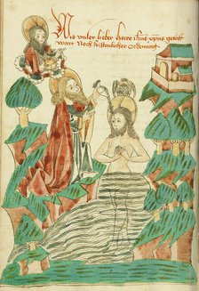 Baptism of Christ; Barlaam und Josaphat, 1469. Creators: Hans Schilling, Diebolt Lauber.