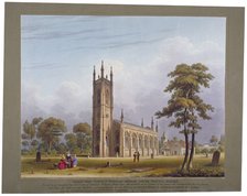 South-west view of St Nicholas Church, Tooting, London, 1832.                                        Artist: C Rosenberg
