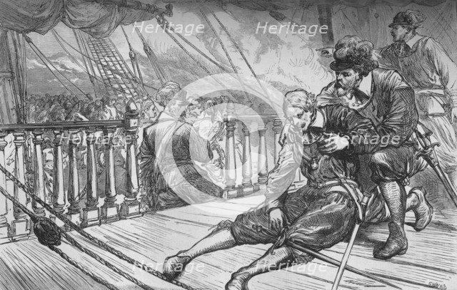 'Death of Van Tromp', 10 August 1653, (c1880). Artist: Unknown.