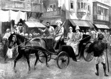 The Indian Frontier Rising: the Bombay Riots: removing nurses...to a place of safety, 1898. Creator: Unknown.
