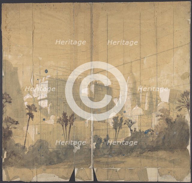 Design for a Stage Set at the Opéra, Paris, 1828-90. Creator: Eugene Ciceri.